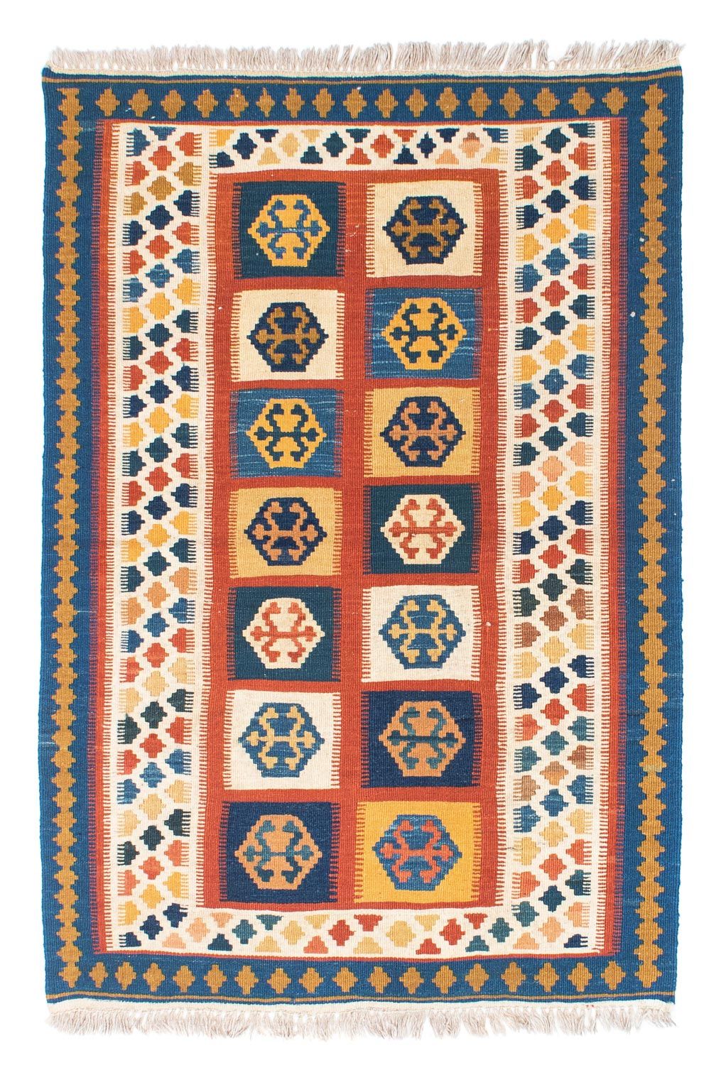 Kelim Teppich - Oriental 145 x 100 cm - blau
