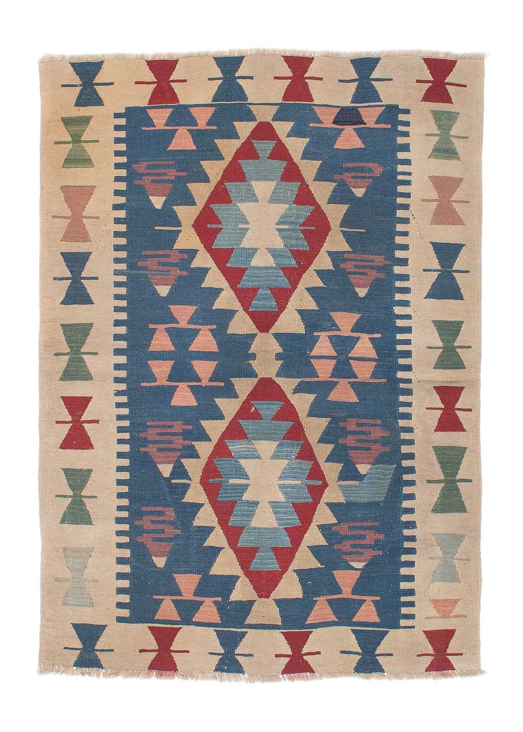 Kelim Teppich - Oriental 160 x 115 cm - blau