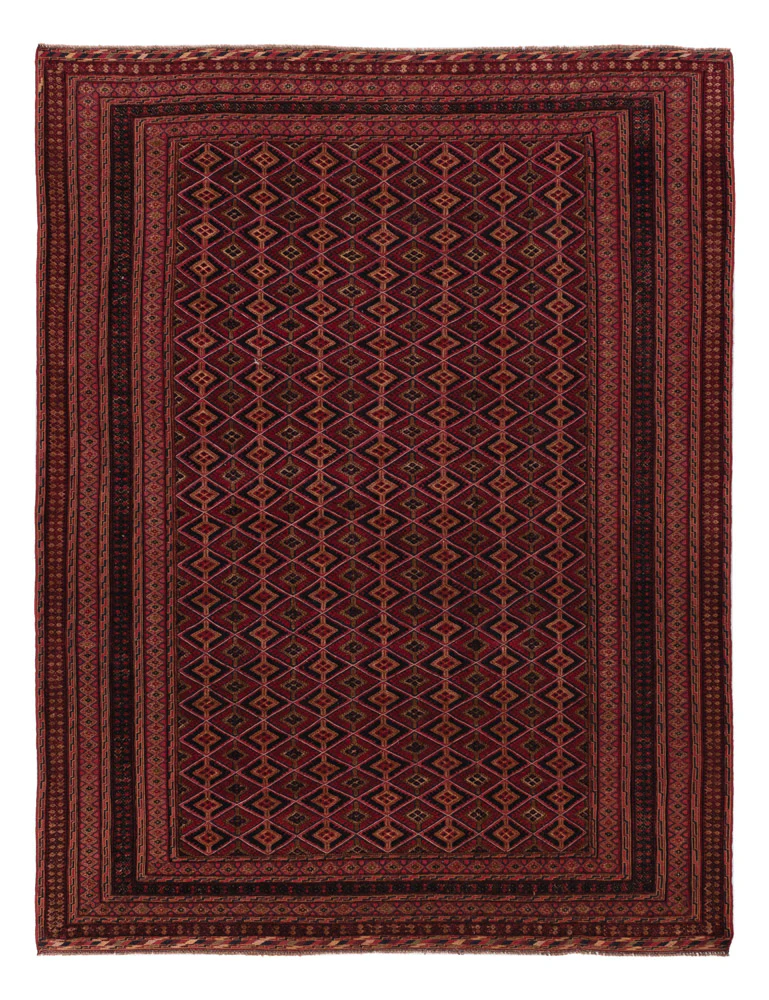 Kelim Teppich - Oriental - 196 x 156 cm - dunkelrot