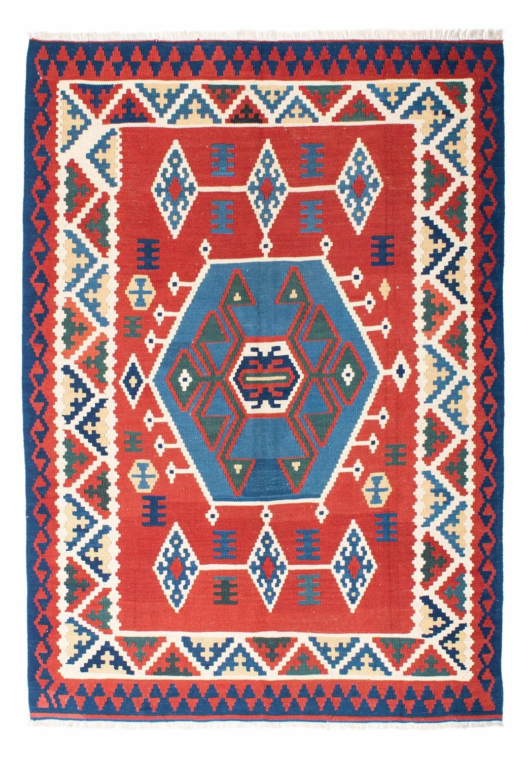 Kelim Teppich - Oriental 208 x 160 cm - rot