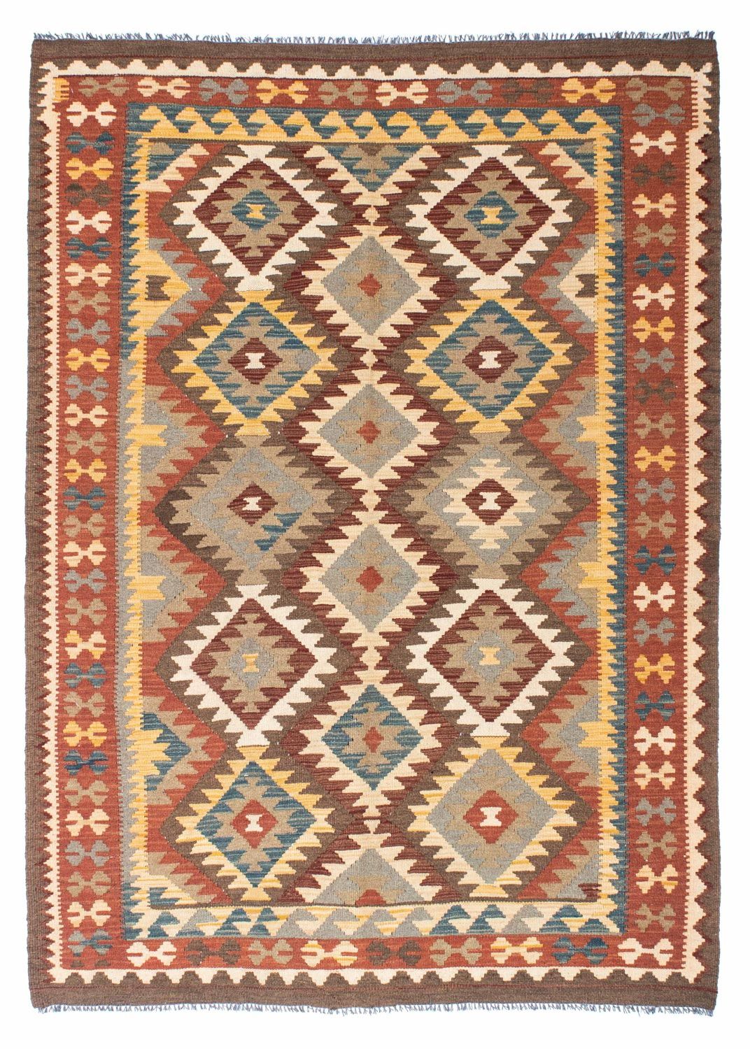 Kelim Teppich - Oriental 210 x 150 cm - hellbraun