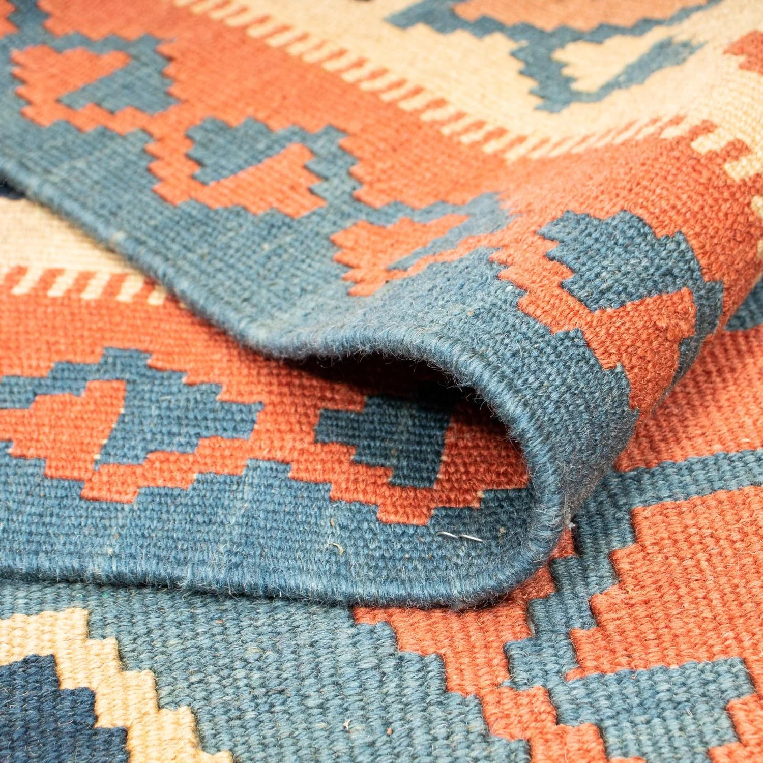 Kelim Teppich - Oriental 212 x 198 cm - blau - Image 4