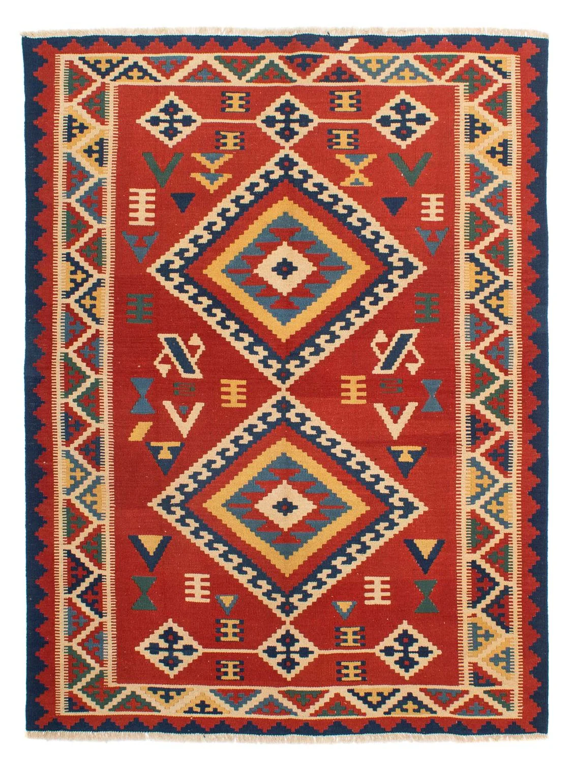Kelim Teppich - Oriental 217 x 160 cm - dunkelrot