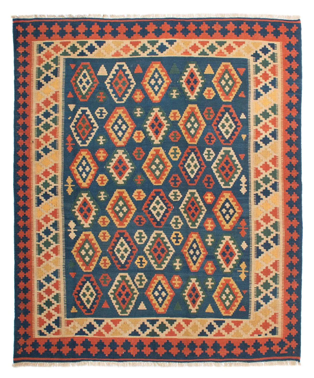 Kelim Teppich - Oriental 232 x 194 cm - blau