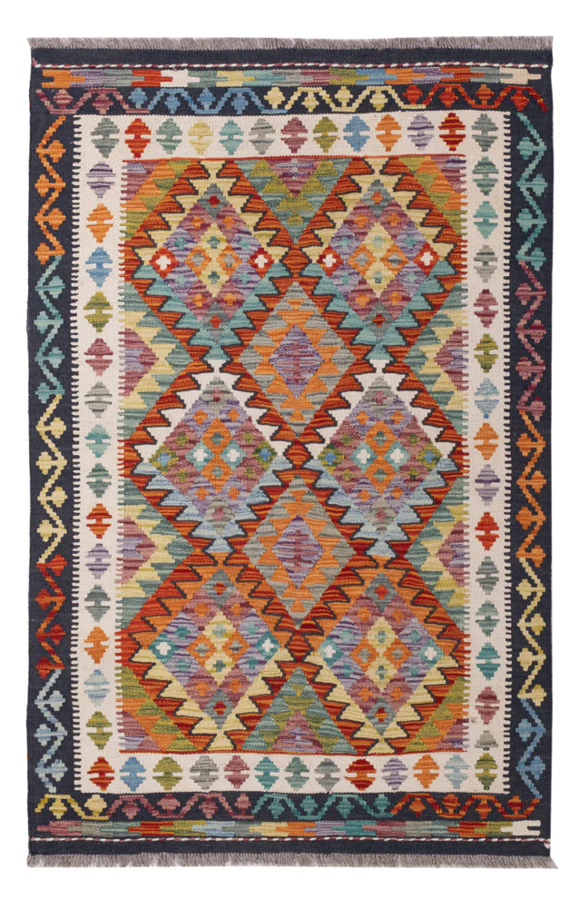 Kelim Teppich - Splash - 155 x 99 cm - bunt