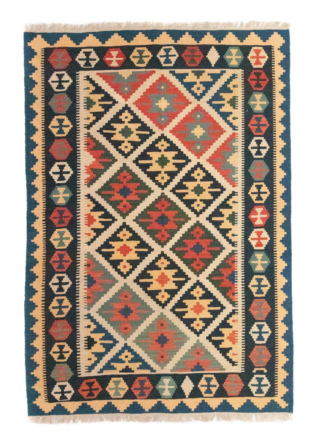 Kelim Teppich - Splash 187 x 126 cm - beige