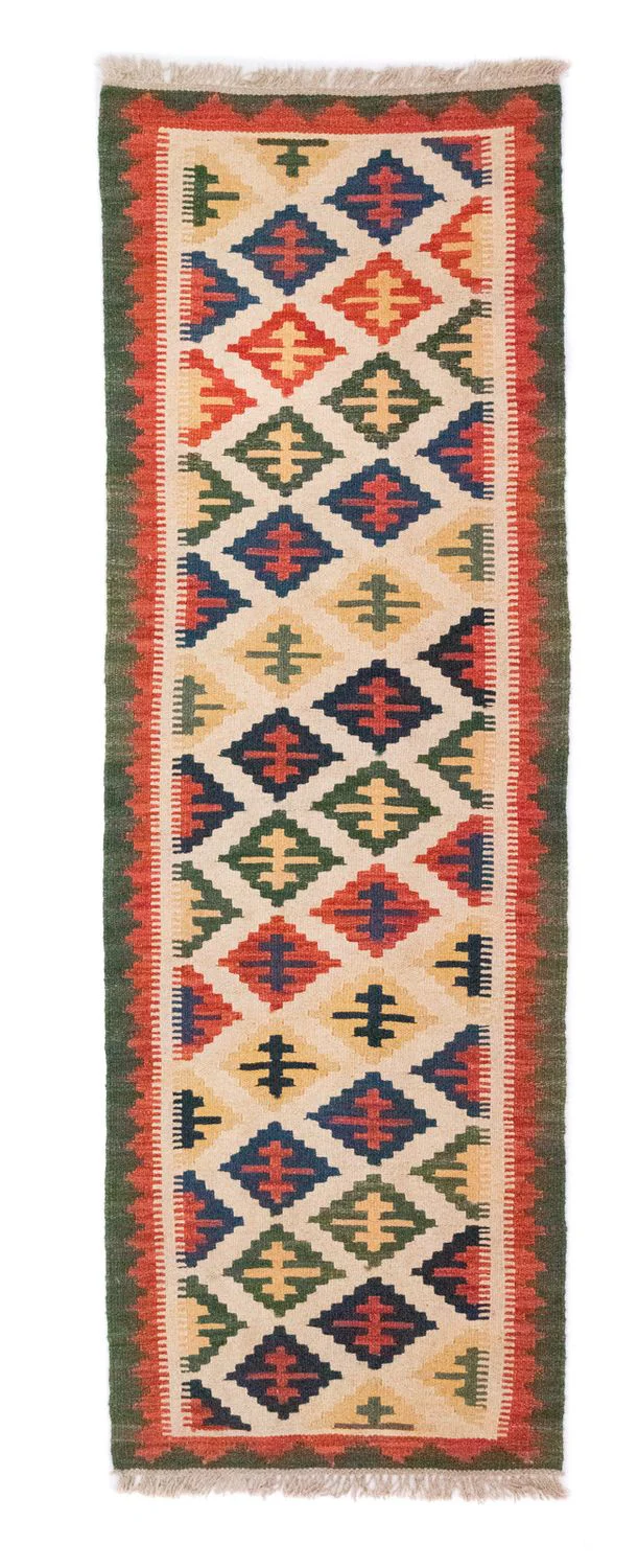 Kelim Teppich - Splash 192 x 62 cm - beige