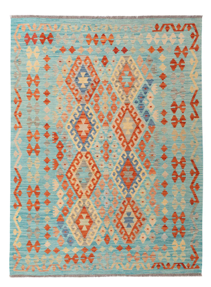Kelim Teppich - Splash - 206 x 155 cm - bunt