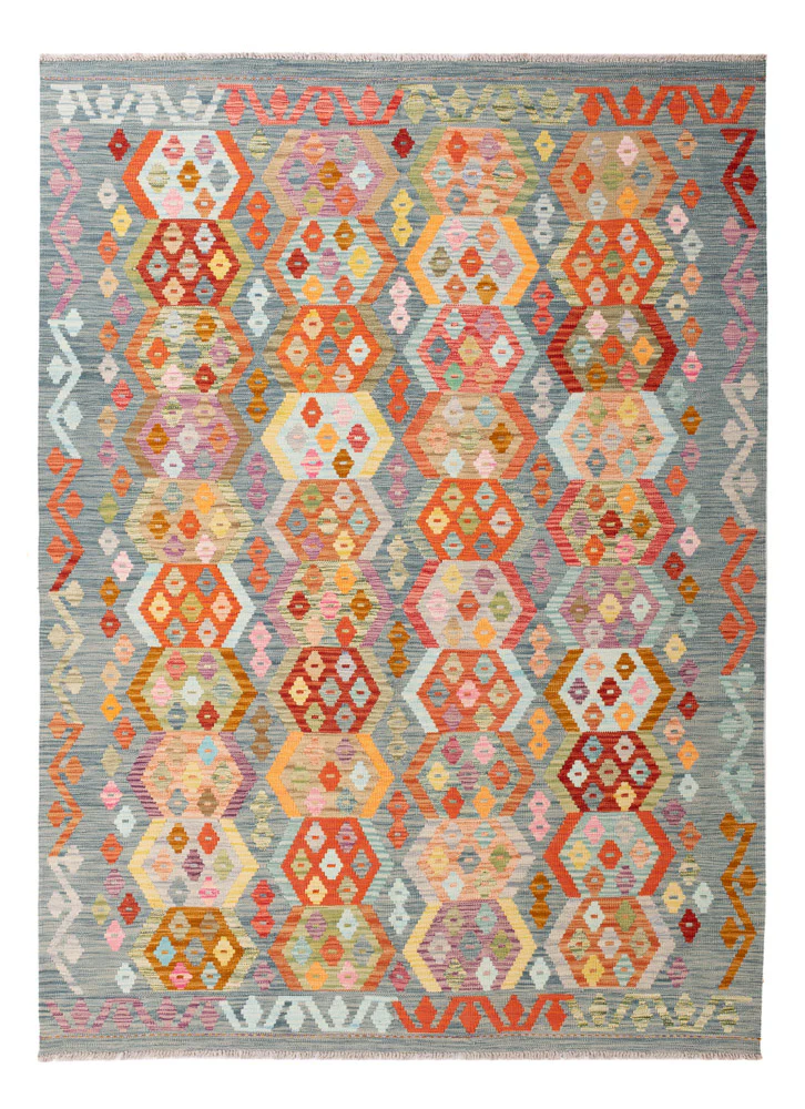 Kelim Teppich - Splash - 242 x 178 cm - bunt