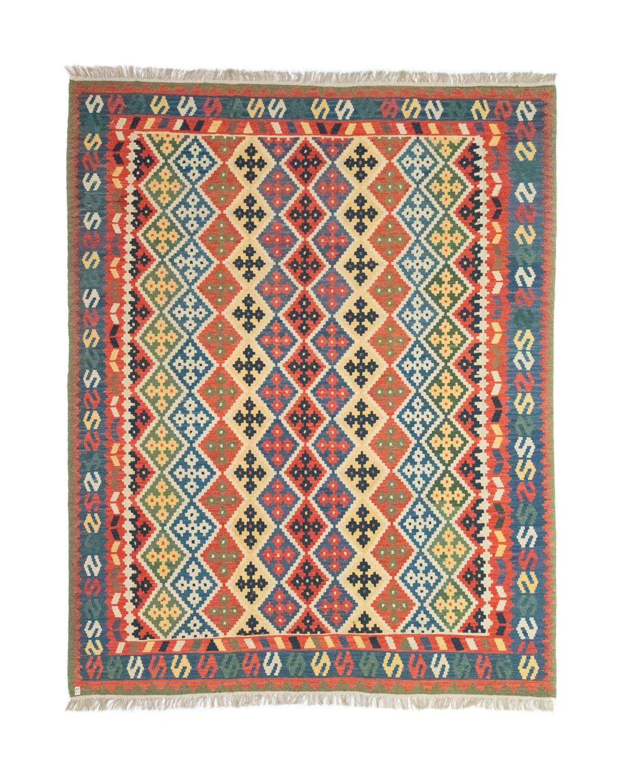 Kelim Teppich - Splash 330 x 257 cm - beige