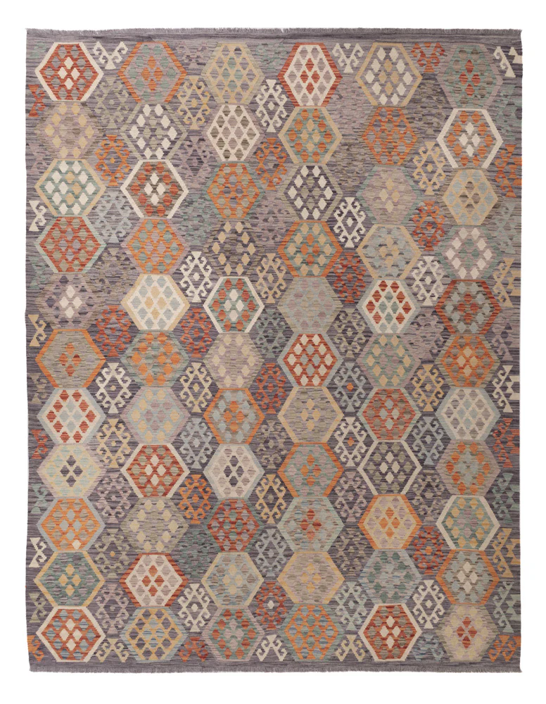 Kelim Teppich - Splash - 341 x 264 cm - bunt