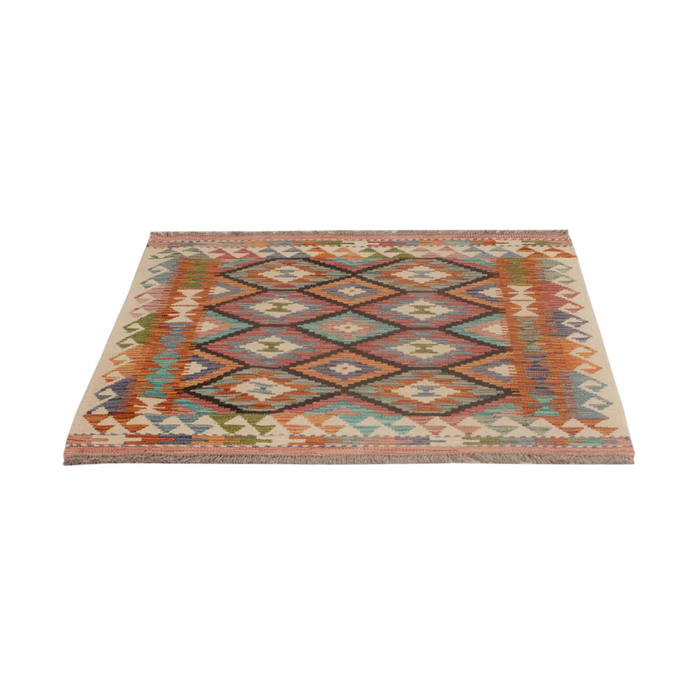Kelim Teppich - Splash quadratisch - 102 x 101 cm - mehrfarbig - Image 6