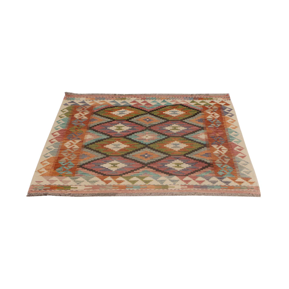 Kelim Teppich - Splash quadratisch - 104 x 97 cm - mehrfarbig - Image 6