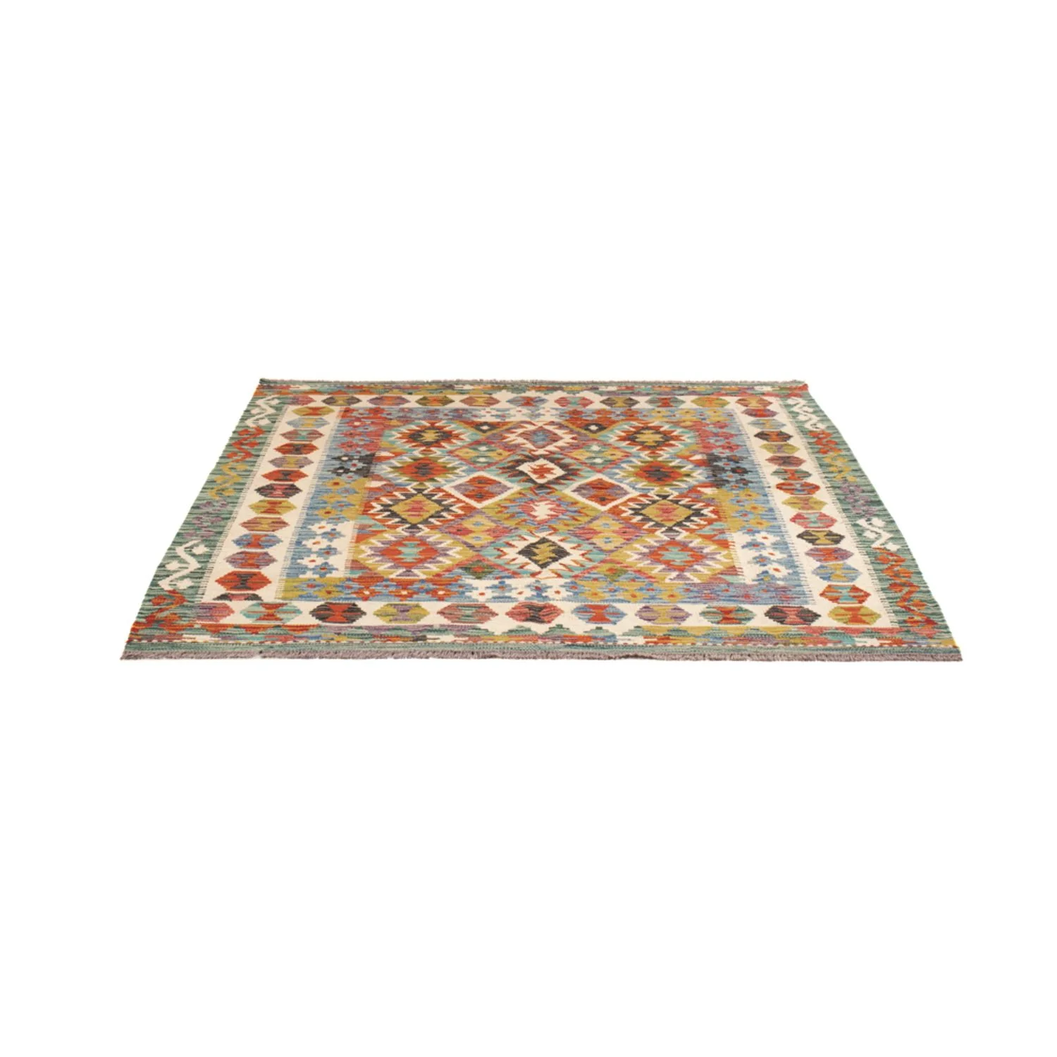 Kelim Teppich - Splash quadratisch - 154 x 154 cm - mehrfarbig - Image 5