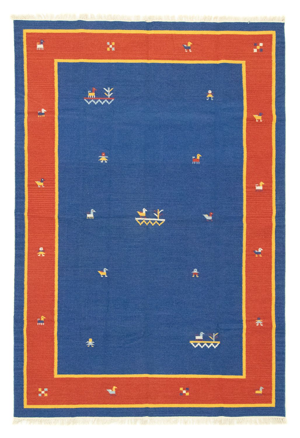 Kelim Teppich - Trendy 300 x 200 cm - blau