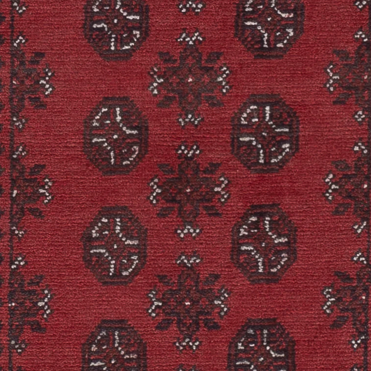 Läufer Afghan - Filpa - 194 x 99 cm - dunkelrot - Image 2