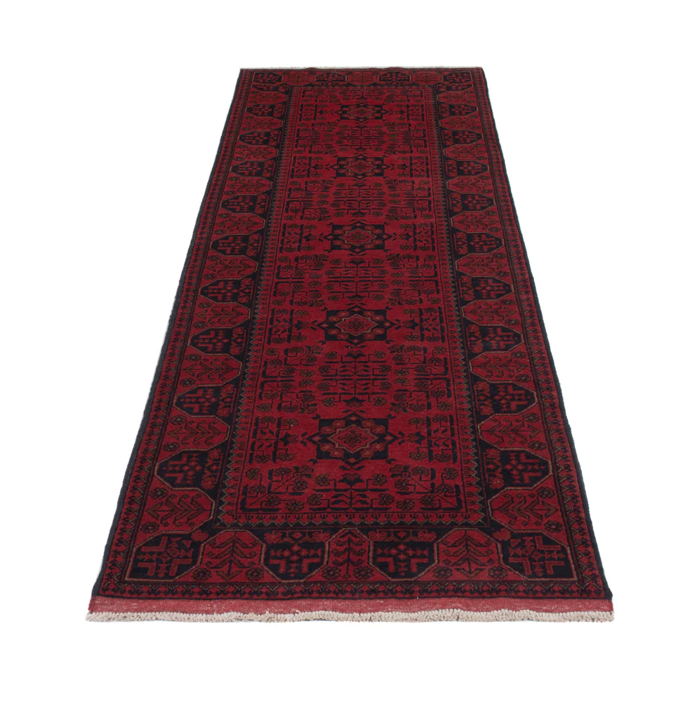 Läufer Afghan - Kunduz - 299 x 82 cm - dunkelrot - Image 6