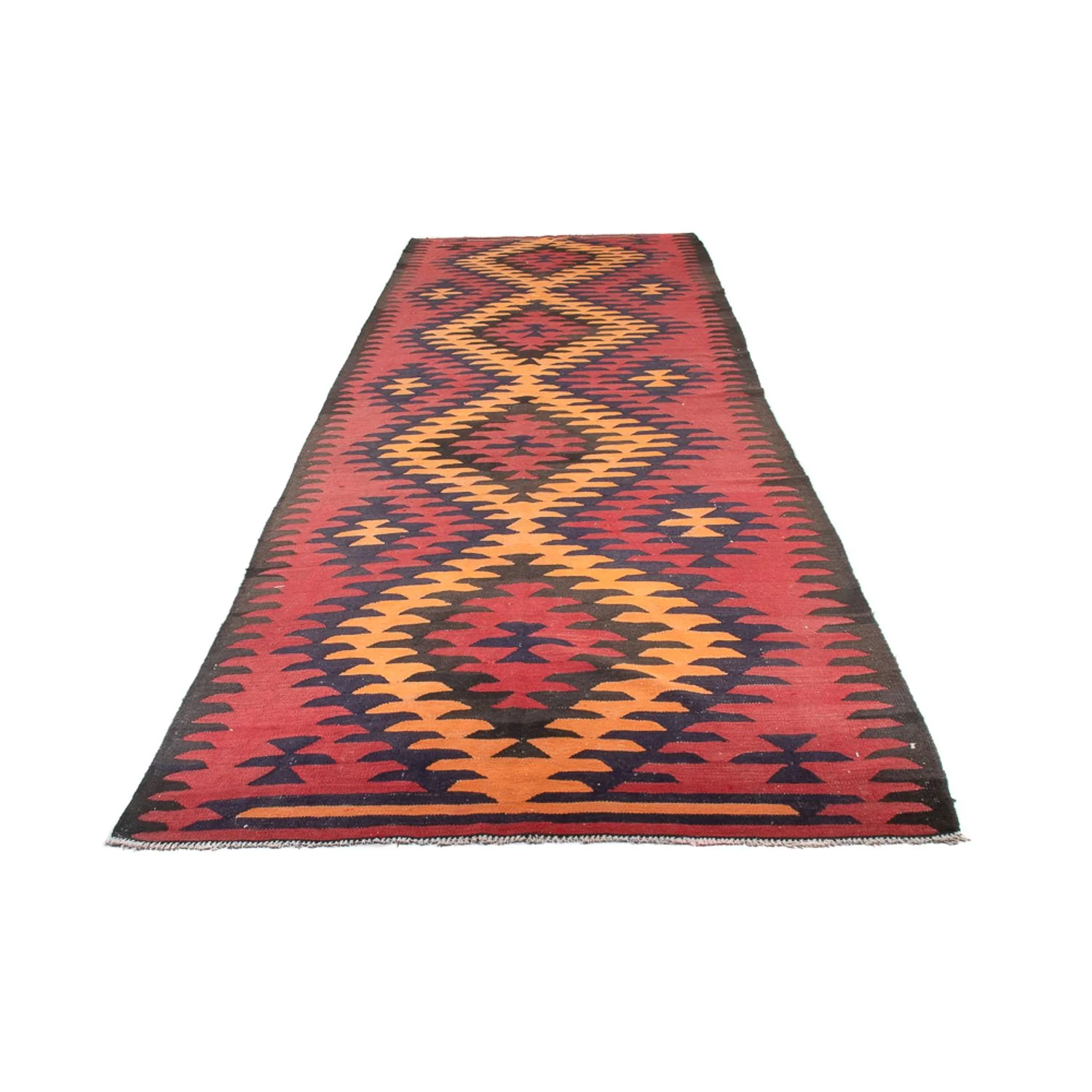 Läufer Kelim - Old - 423 x 140 cm - dunkelrot - Image 5