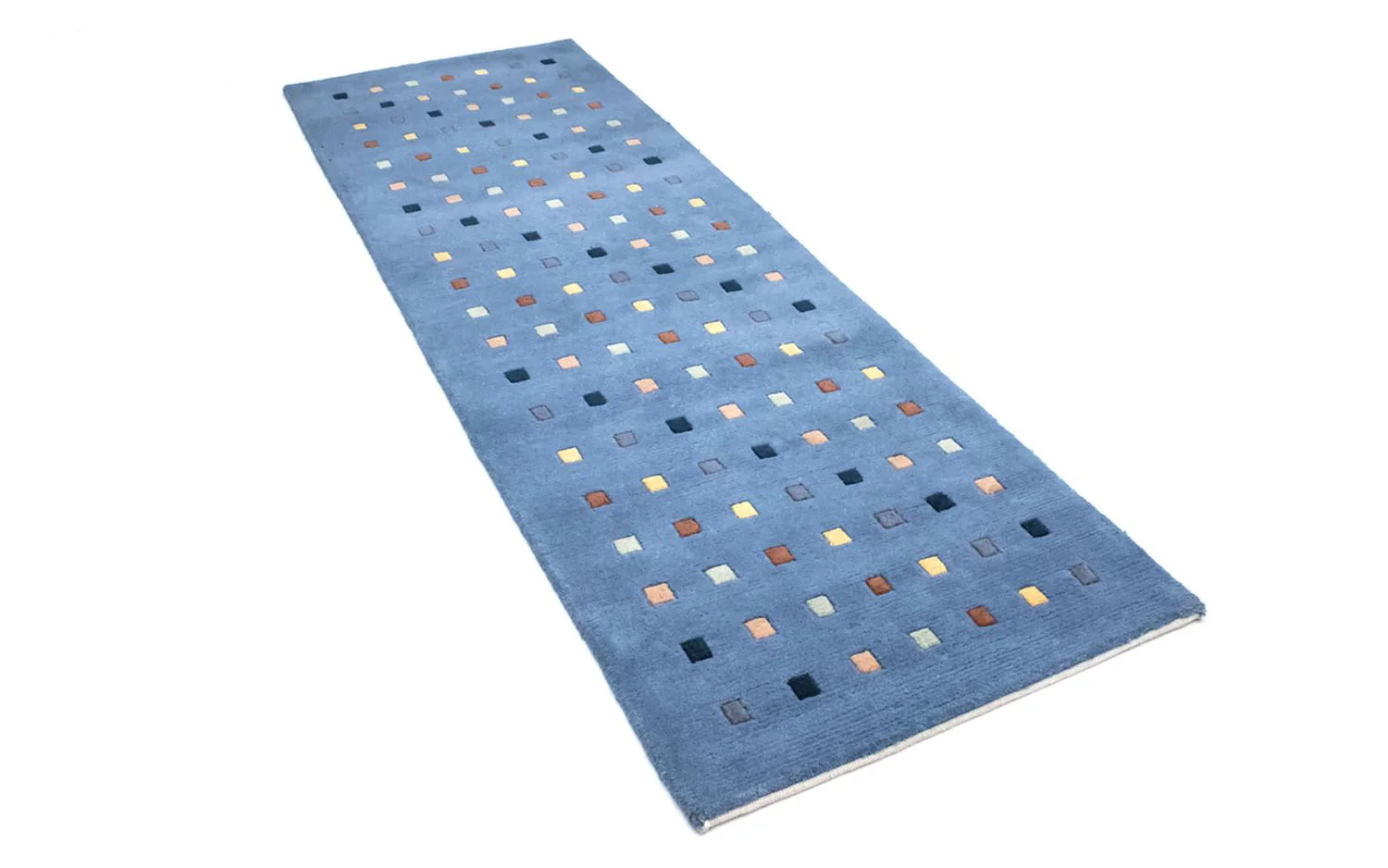 Nepal Teppich 140 x 70 cm - hellblau - Image 4