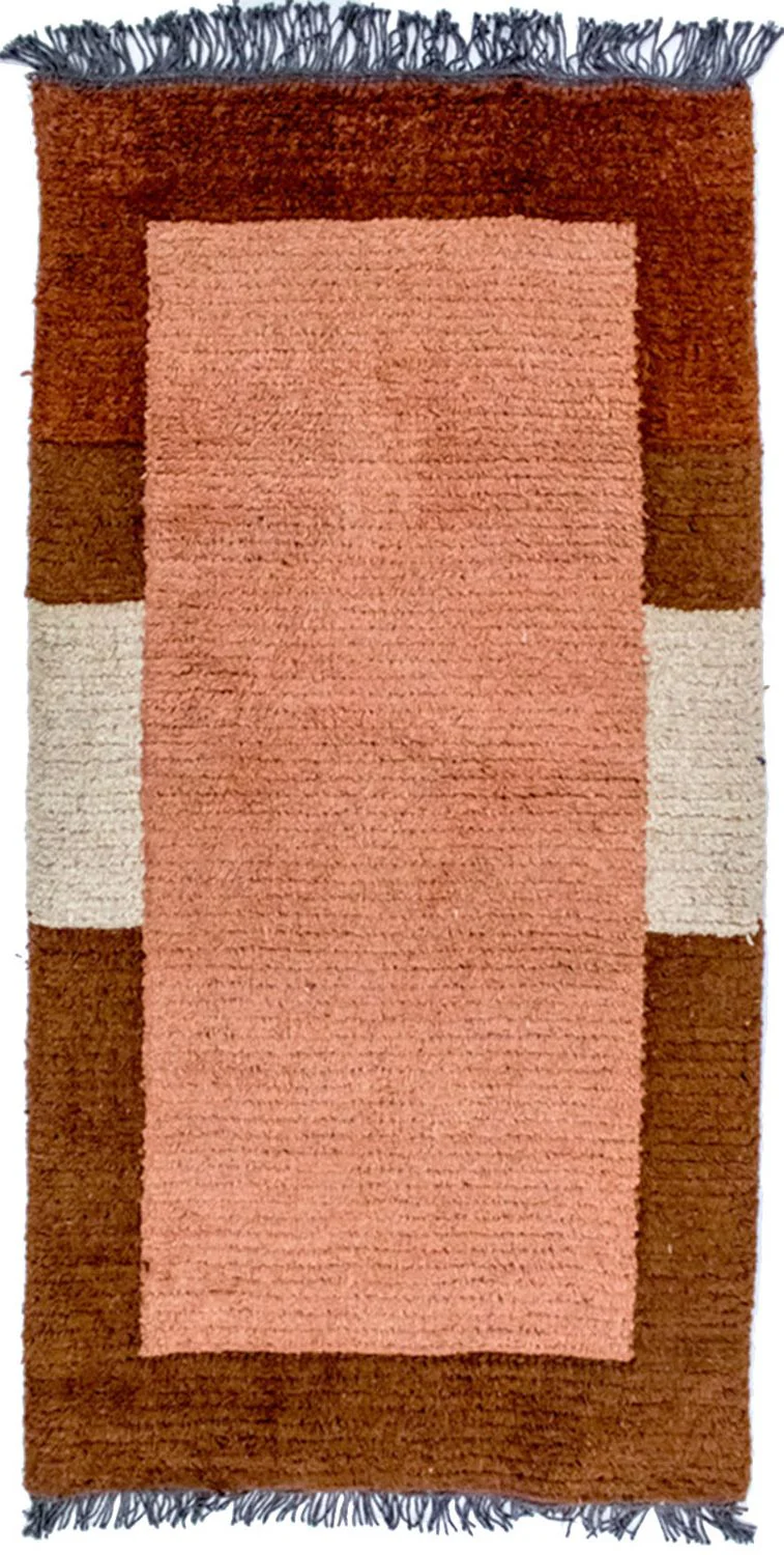 Nepal Teppich 140 x 70 cm - braun