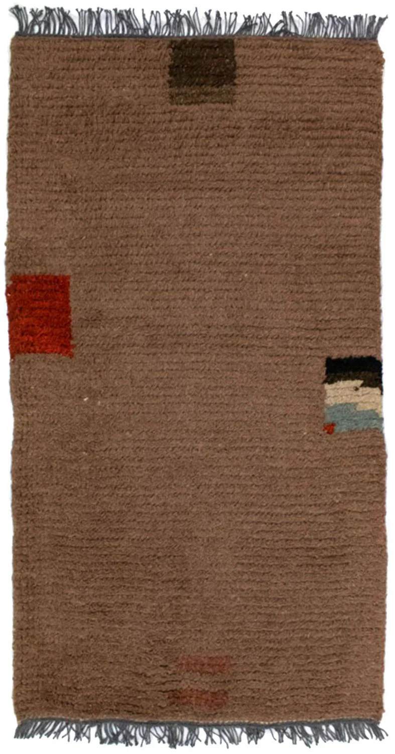 Nepal Teppich 140 x 70 cm - braun
