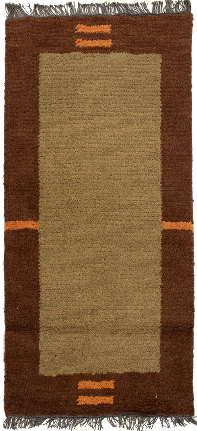 Nepal Teppich 140 x 70 cm - braun