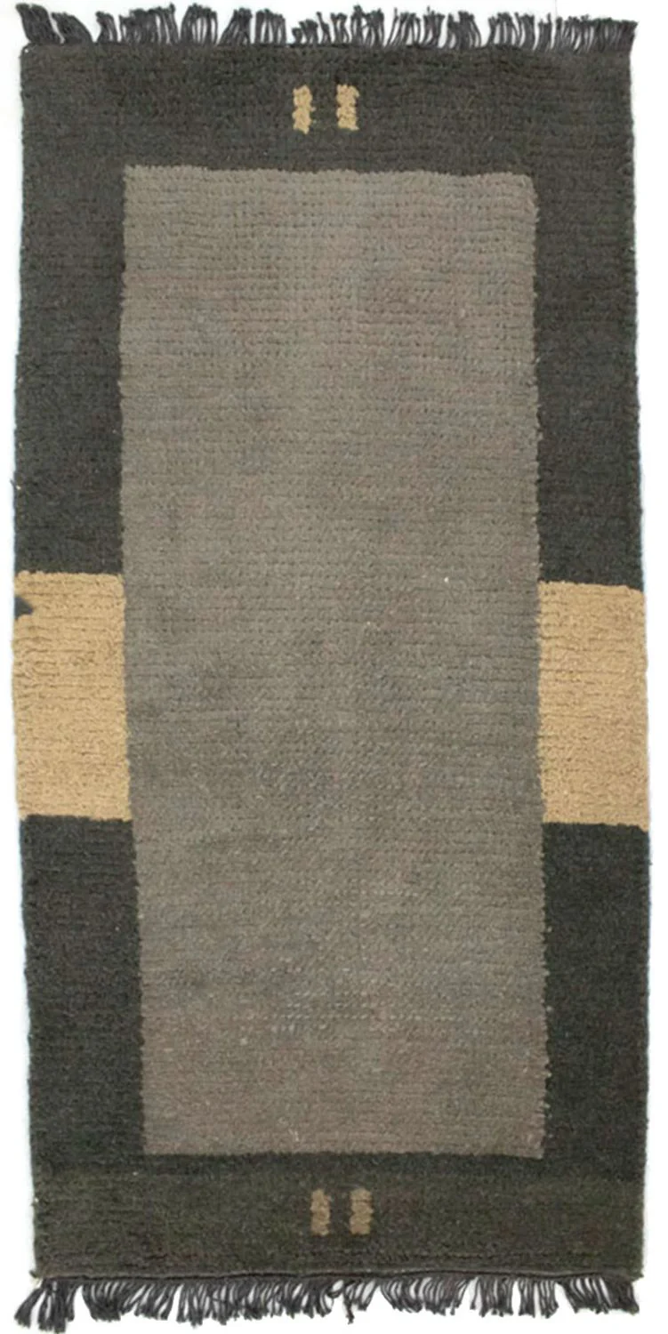Nepal Teppich 140 x 70 cm - grau