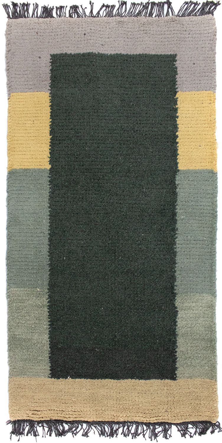 Nepal Teppich 140 x 70 cm - grün