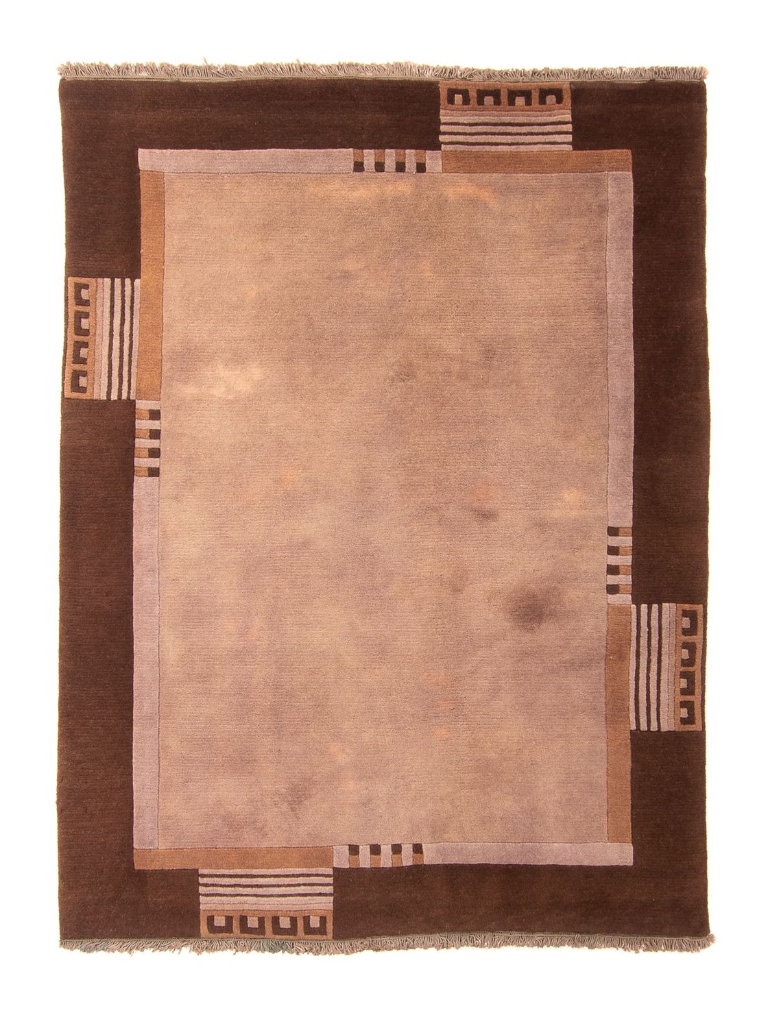 Nepal Teppich 193 x 142 cm - hellbraun
