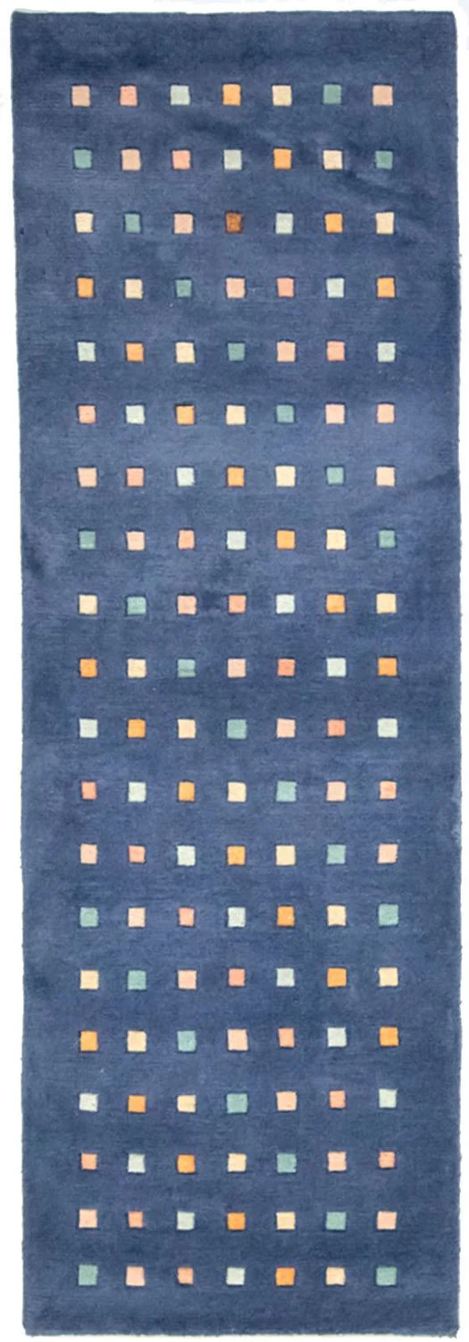 Nepal Teppich 240 x 80 cm - dunkelblau