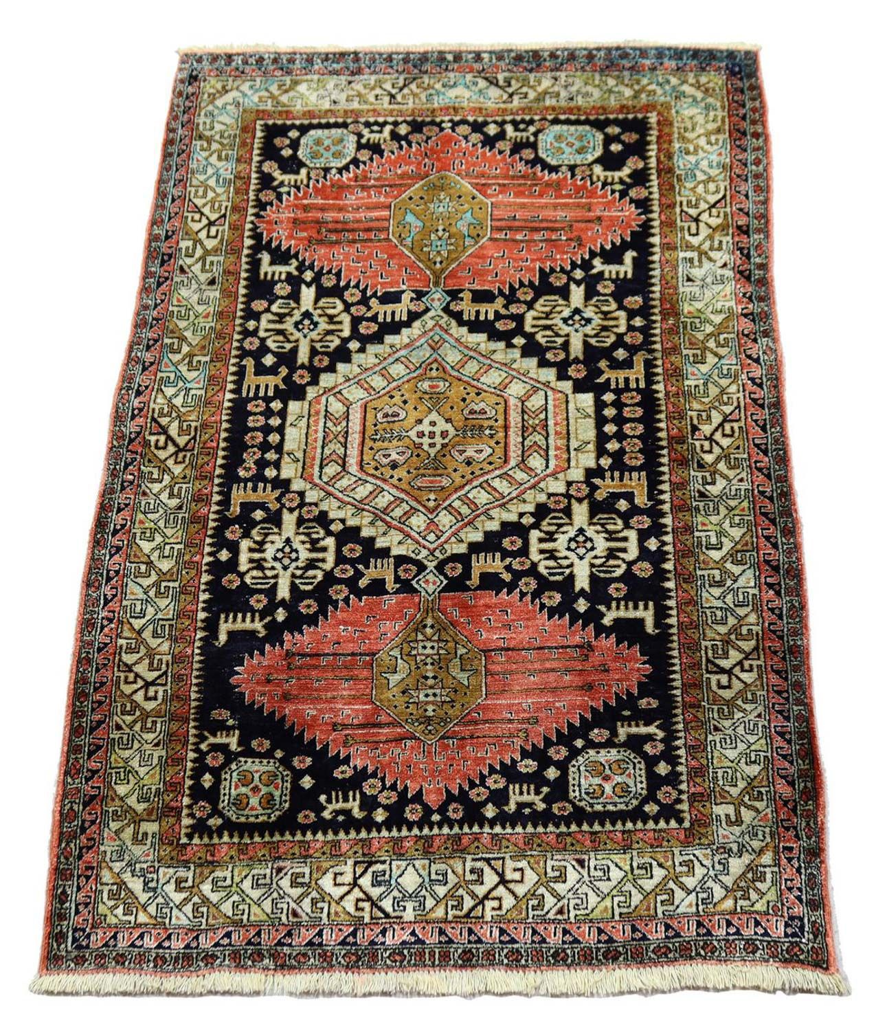 Orientteppich 130 x 84 cm - dunkelblau