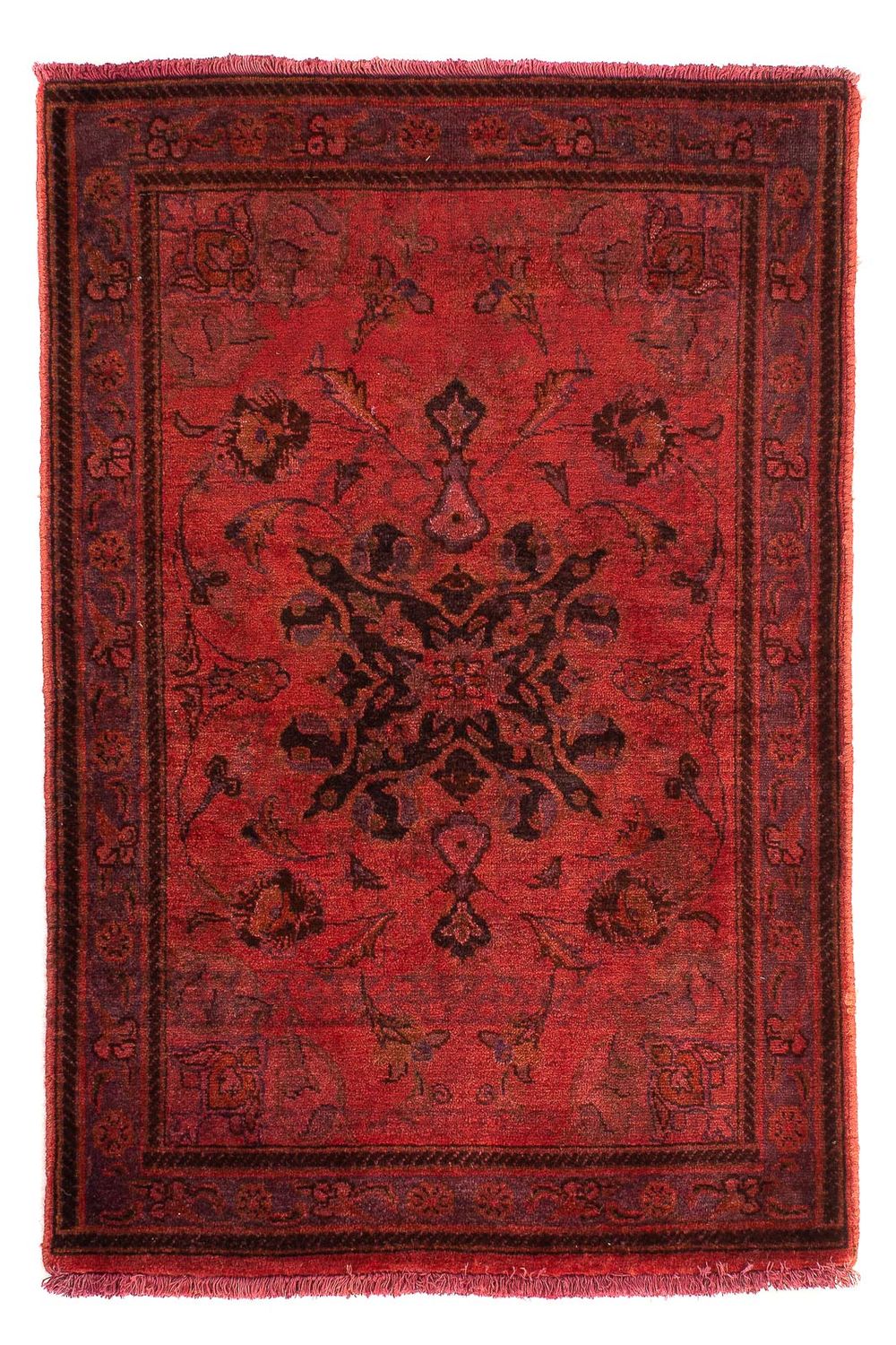 Orientteppich 96 x 65 cm - dunkelrot