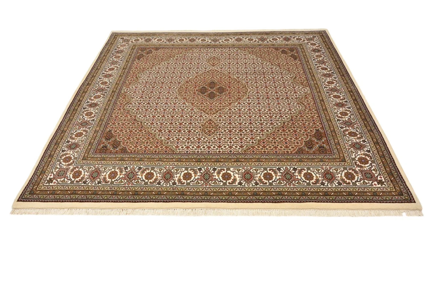 Orientteppich - Täbriz quadratisch - 203 x 201 cm - dunkelbeige - Image 8