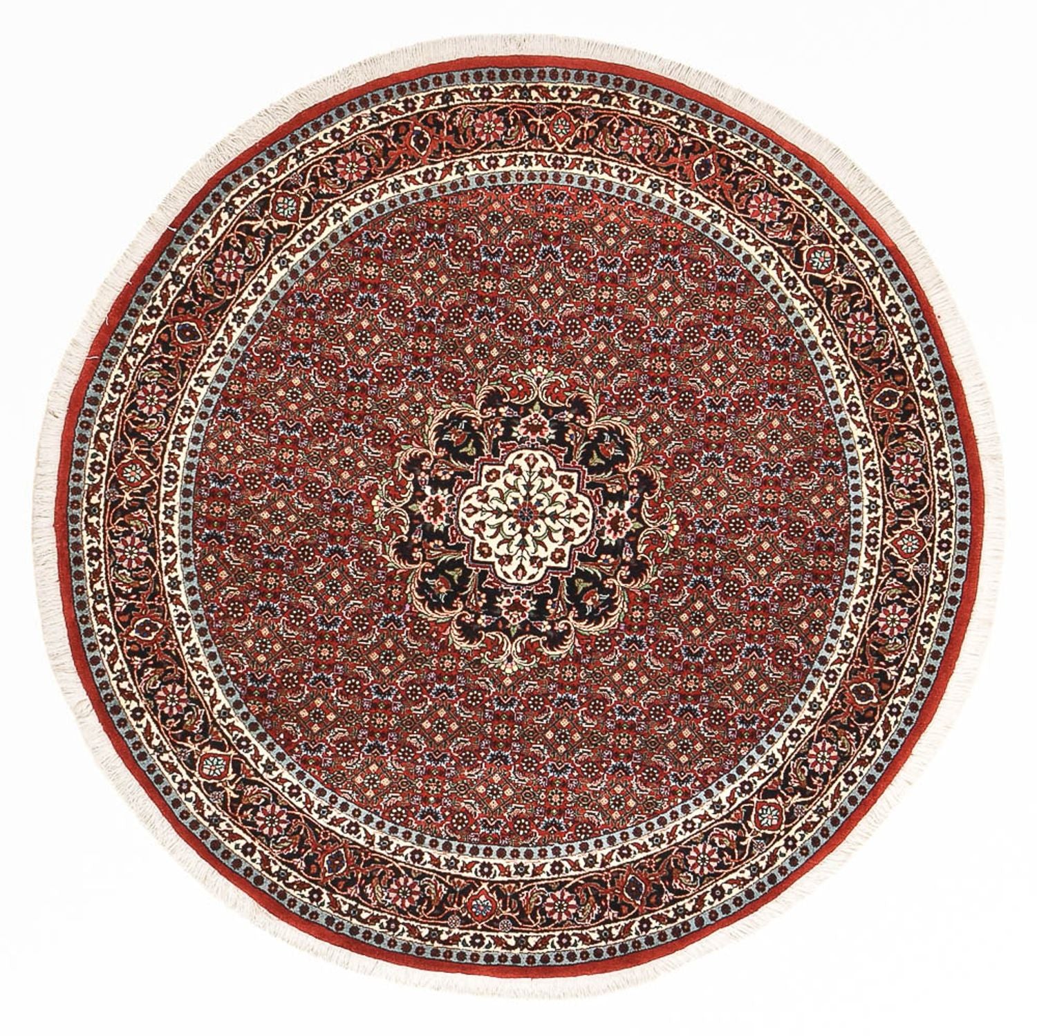 Perserteppich - Bidjar rund  - 150 x 150 cm - dunkelrot