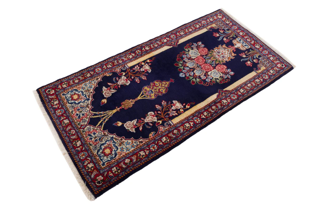 Perserteppich - Ghom - 126 x 70 cm - dunkelblau - Image 2