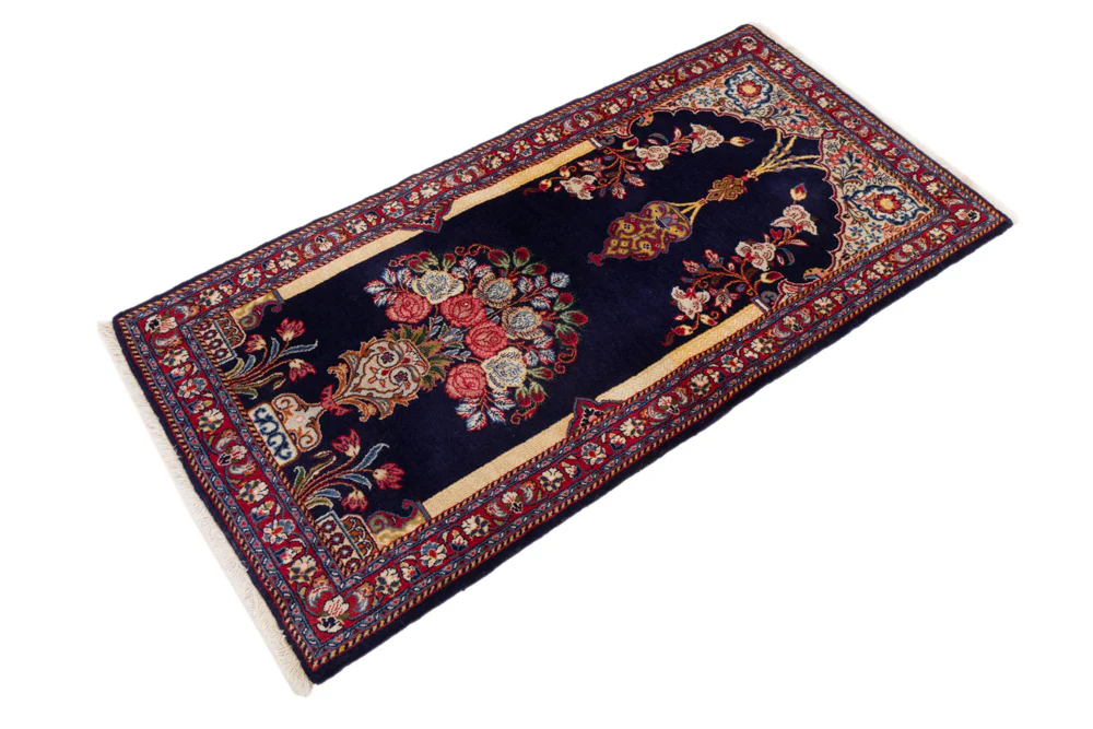 Perserteppich - Ghom - 126 x 70 cm - dunkelblau - Image 3