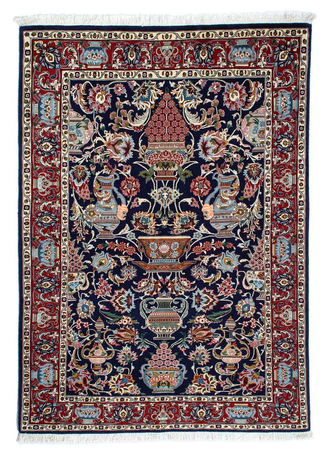 Perserteppich - Ghom 188 x 135 cm - dunkelblau