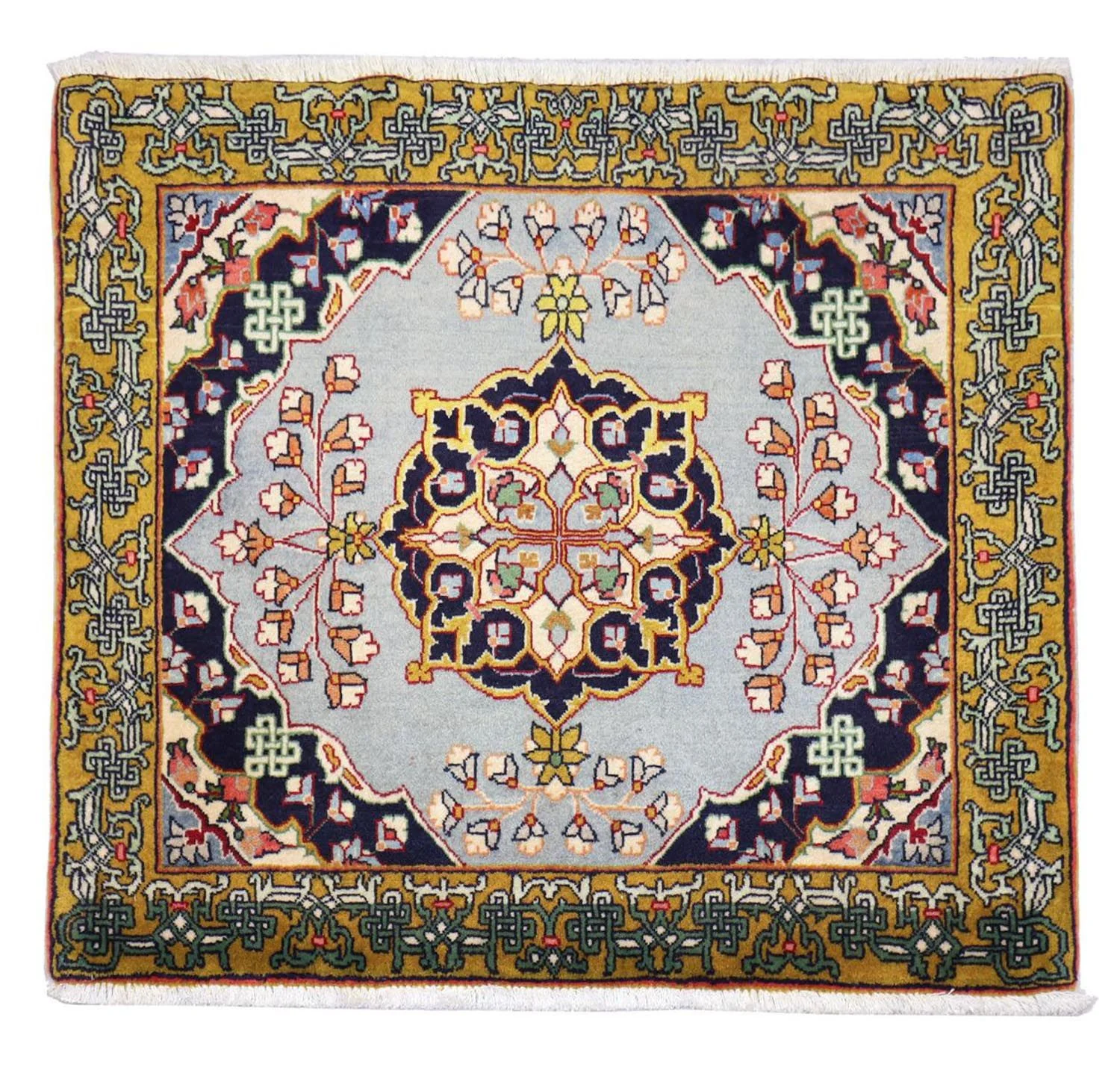 Perserteppich - Ghom 91 x 78 cm - silber