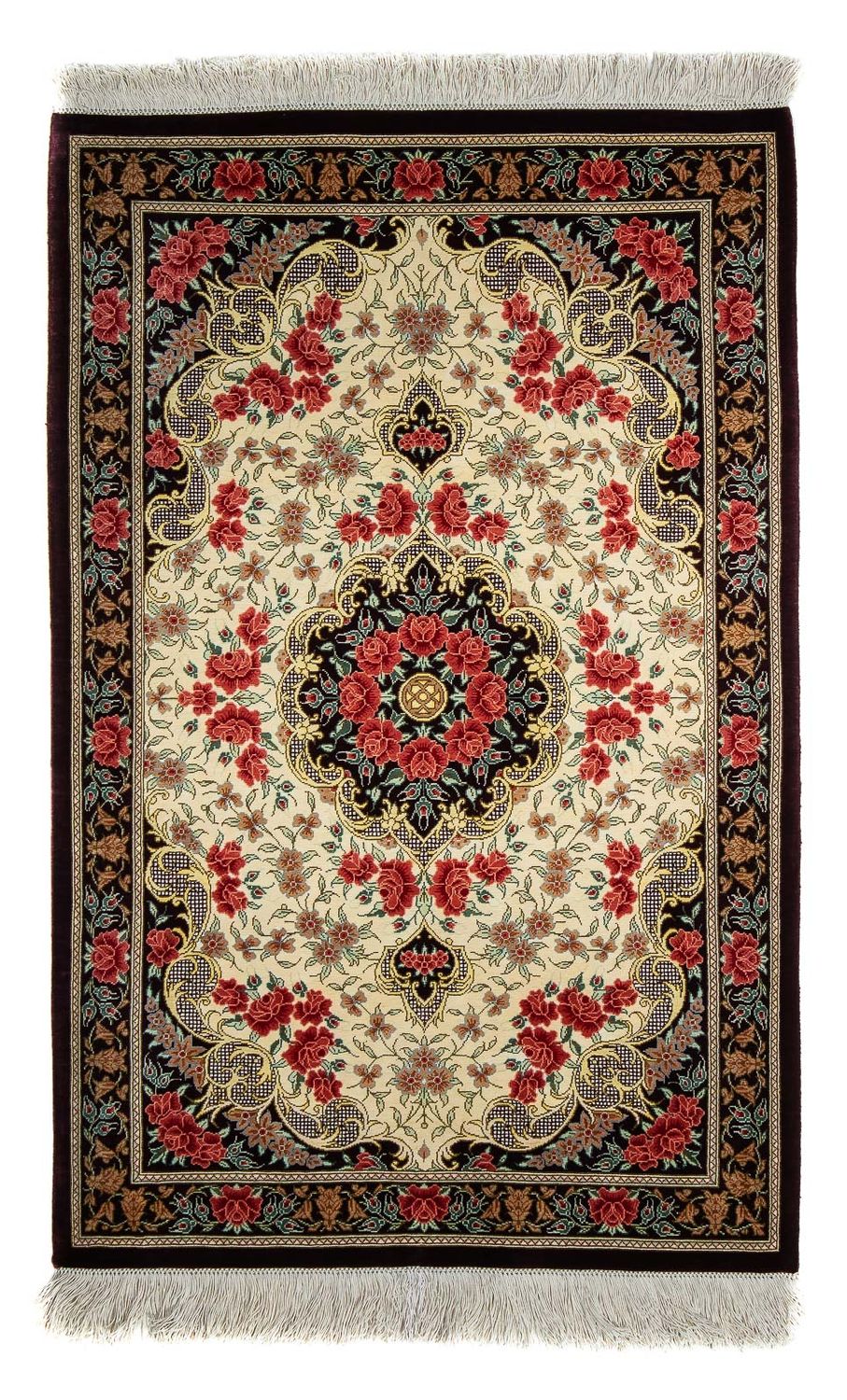 Perserteppich - Ghom 93 x 60 cm - beige