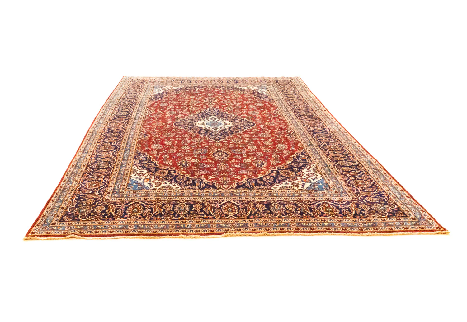 Perserteppich - Keshan 362 x 251 cm - dunkelrot - Image 5