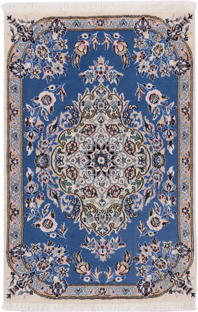 Perserteppich - Nain - 90 x 60 cm - blau