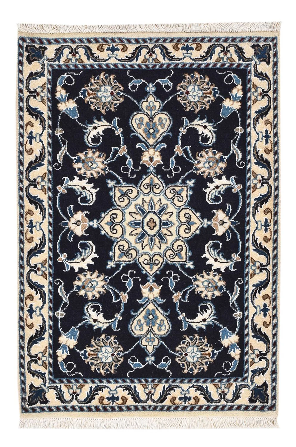 Perserteppich - Nain - 90 x 60 cm - dunkelblau