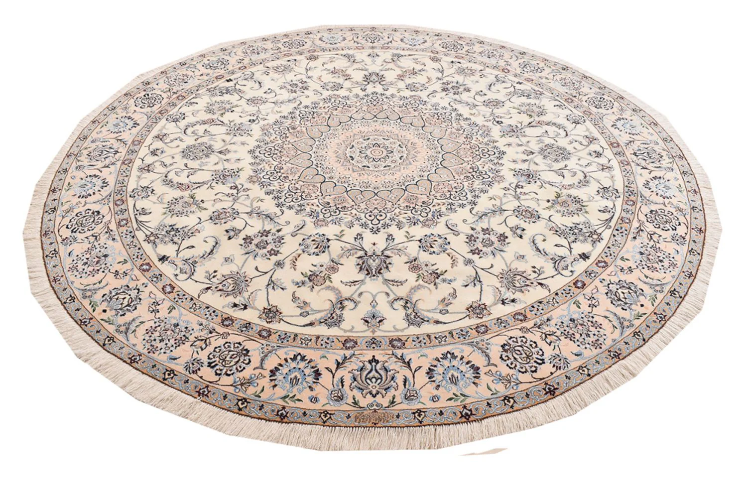 Perserteppich - Nain - Premium rund - 252 x 252 cm - creme - Image 4