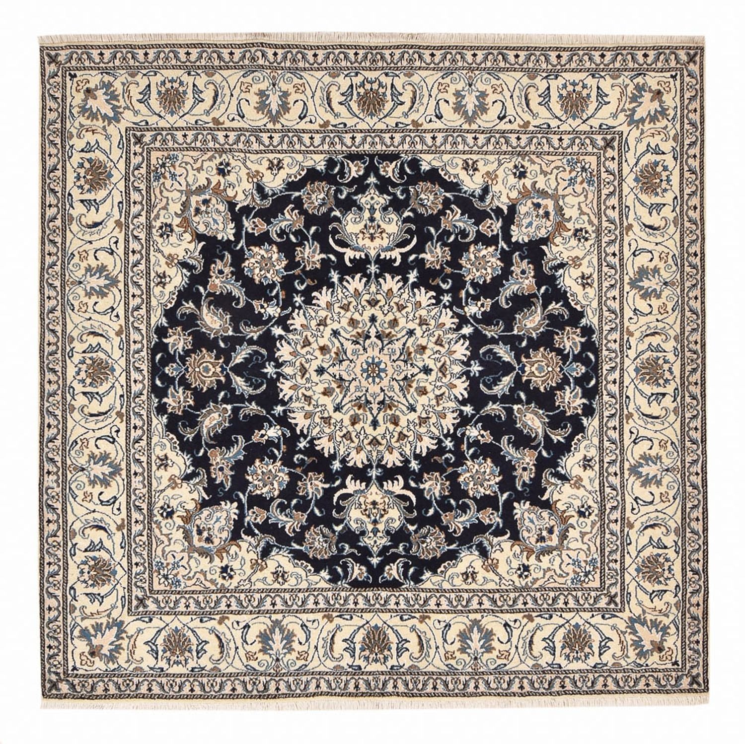 Perserteppich - Nain quadratisch - 195 x 193 cm - dunkelblau