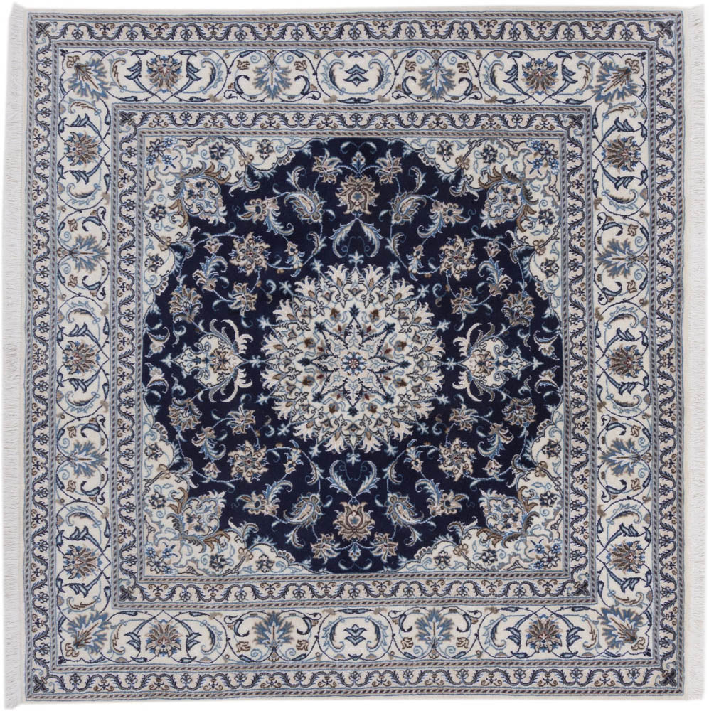 Perserteppich - Nain quadratisch - 196 x 192 cm - dunkelblau