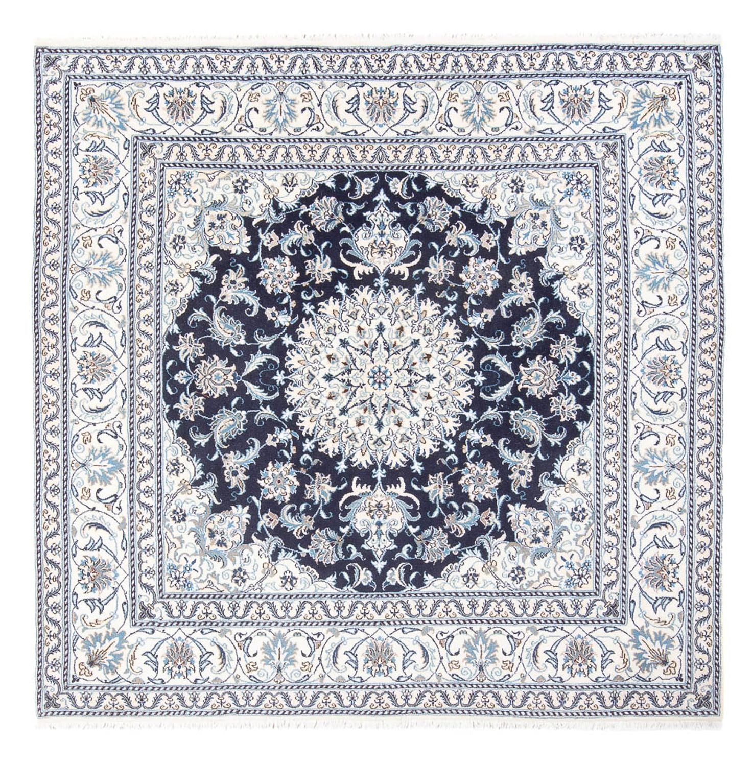 Perserteppich - Nain quadratisch - 200 x 196 cm - dunkelblau