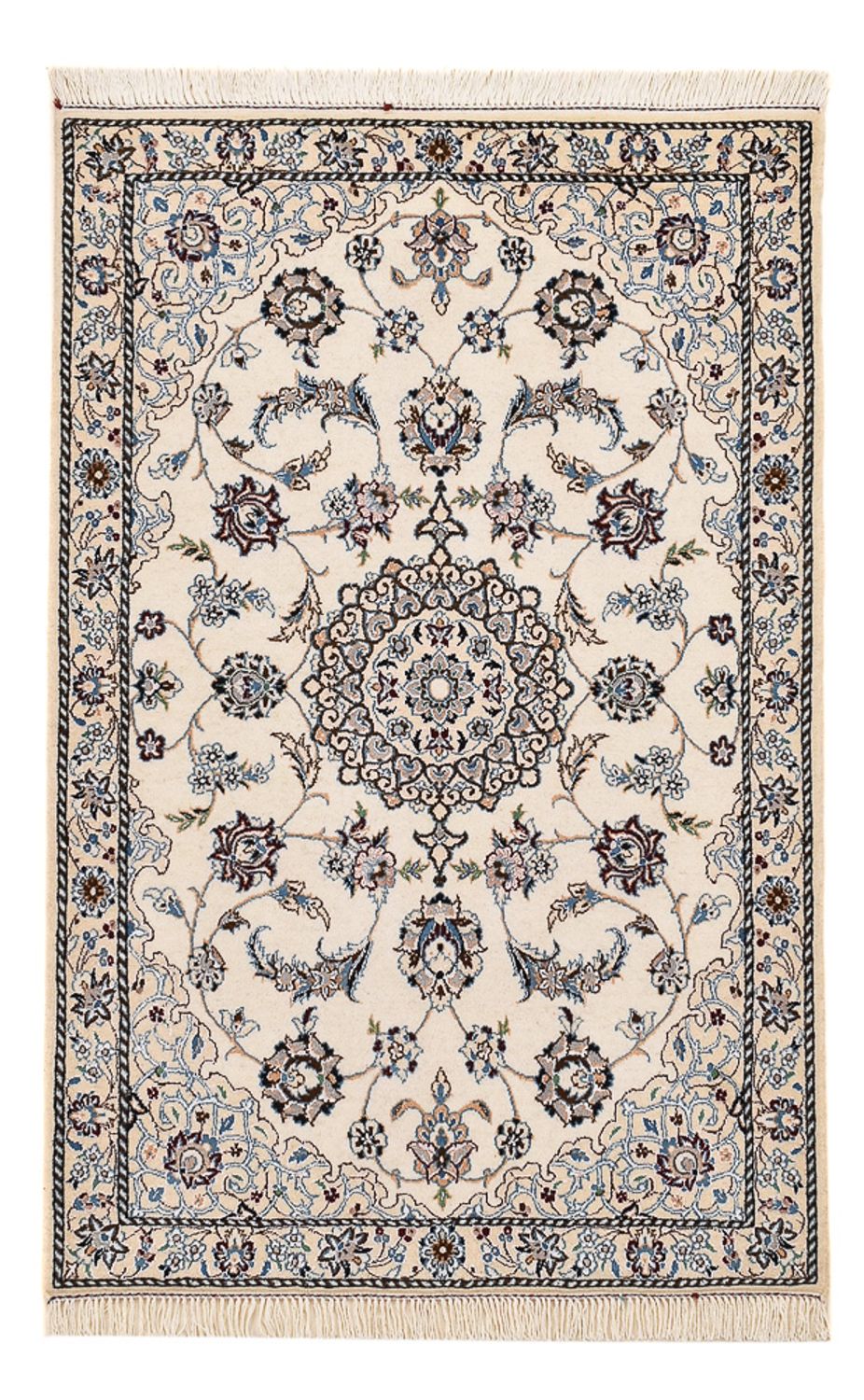 Perserteppich - Nain - Royal - 108 x 71 cm - hellgrau