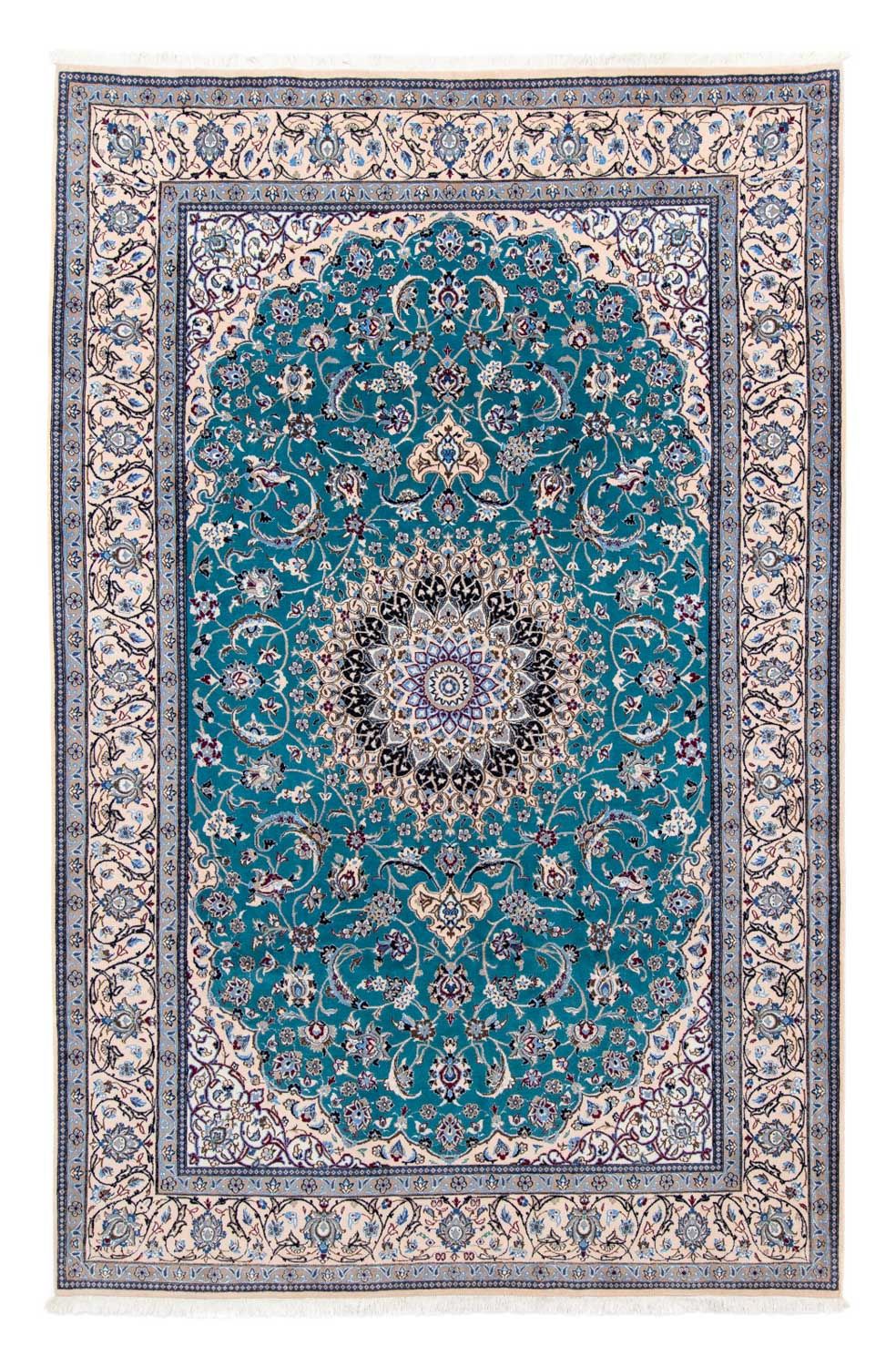 Perserteppich - Nain - Royal 305 x 201 cm - seeblau