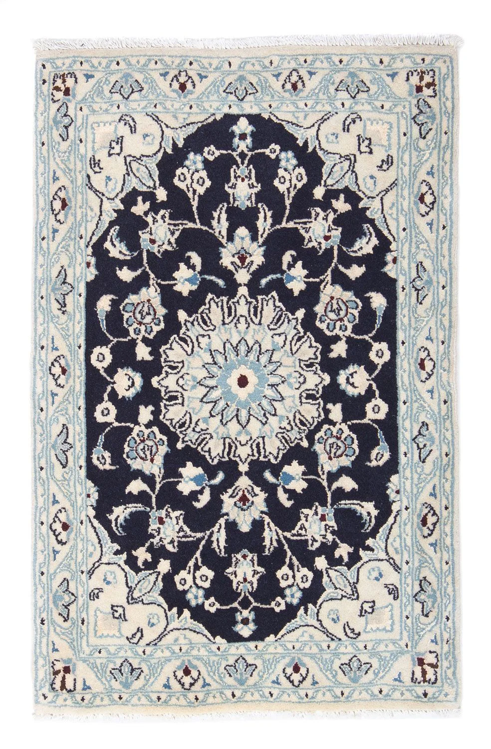 Perserteppich - Nain - Royal 90 x 60 cm - dunkelblau