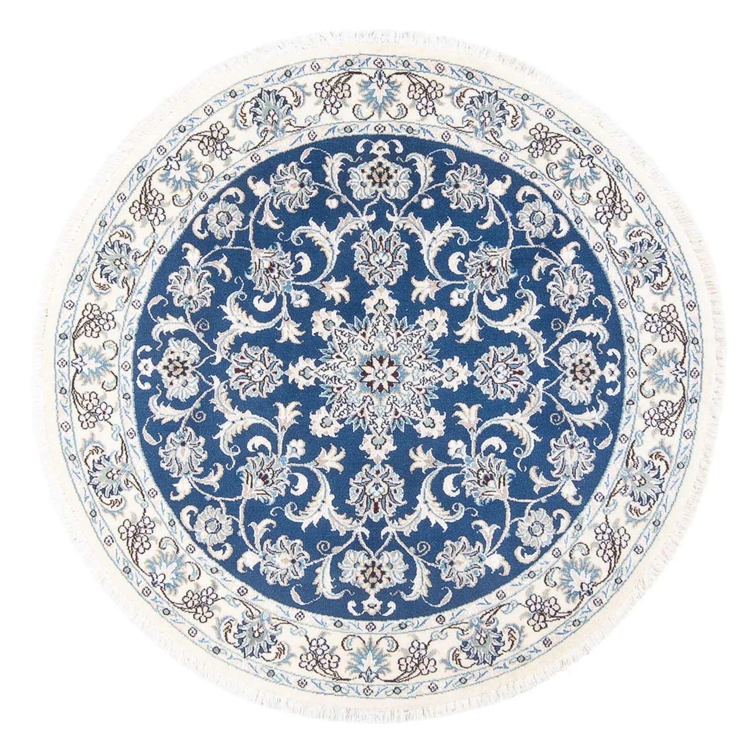 Perserteppich - Nain rund - 150 x 150 cm - blau